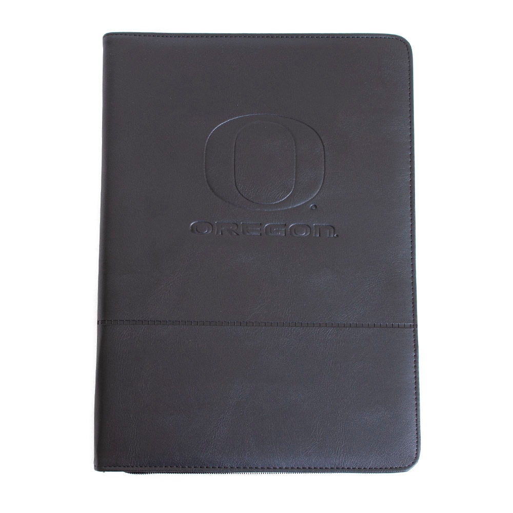 Classic Oregon O, MCM Group, Black, Padholders, Art & School, Accolade, Script, Zippered, Padfolio, 627220